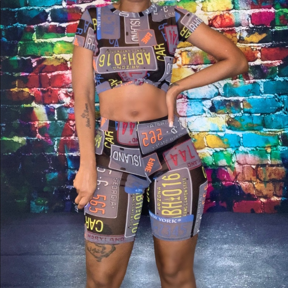 Sheer Biker Short Set
